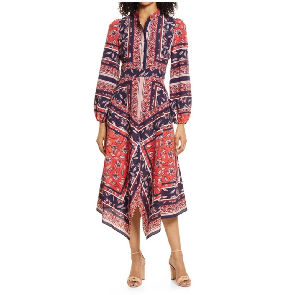 VINCE CAMUTO HANDKERCHIEF PRINT DRESS Size 18. ( runs small on size)